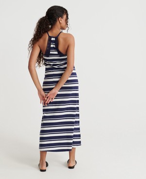 Superdry Summer Stripe Maxi Női Ruhák Sötétkék | USJGP3580